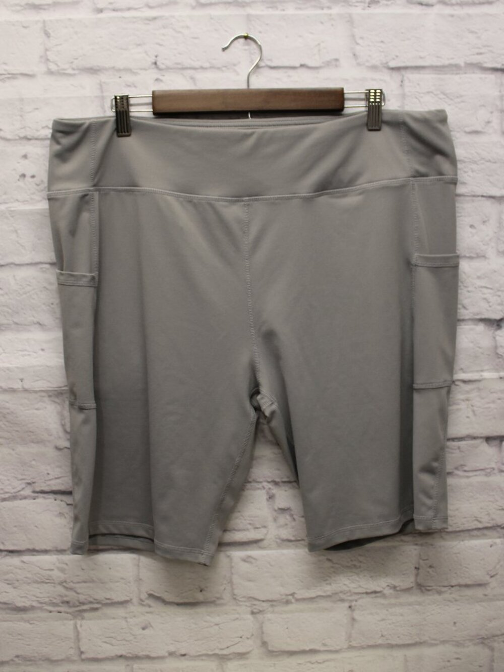 Apexup Plus 4X Light Gray Pullon Athletic Shorts Summer Activewear Gym Yoga